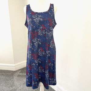 Columbia PFG Freezer III Dress Womens Large Carbon Deep Sea Dash UPF 50